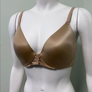 Spanx Bra-La-Mode Back Shaping Bra front close underwire foam cups tan 34DD